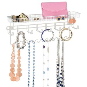 De Metal blanco montado en la pared de la joyería colgante estante con 26 collar ganchos de aseguramiento de la calidad - Product Image 3