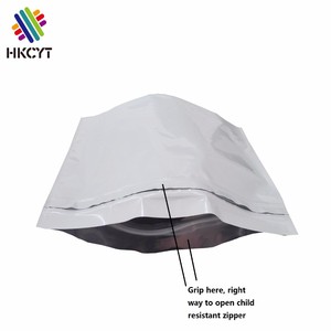 Bolsas de aluminio antiolores para niños, bolsas de aluminio con agarre blanco a prueba de olores, mylar - Product Image 3