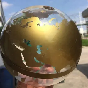 Globo do mundo acrílico, globo acrílico transparente com mapa do mundo da impressão
