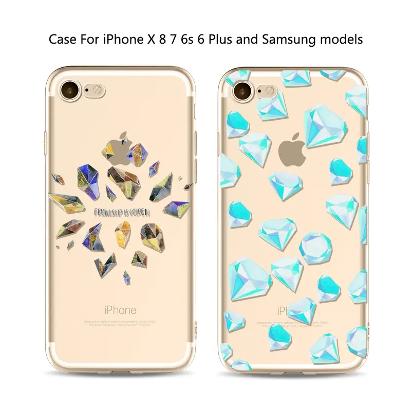 Mobile phone housings Printed Soft TPU Silicone Cover with Cute Pattern Diamond Gemstone Mobile Phone Cases for iPhone11 pro max