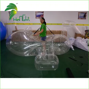 Customized Inflatable PVC Transparent Airplane Model / Inflatable Airship Toy For Pool