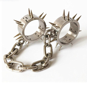 Manchettes chaîne en acier inoxydable, jouets sexuels pour jeux pour adultes, fers aux jambes, contraintes de Bondage, contraintes en esclave, poignets de cheville à pointes, Bdsm - Product Image 1