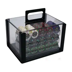 Factory Price Lucite Acrylic Poker Chip Display Case Perspex Bird Cage For 1000 Chips