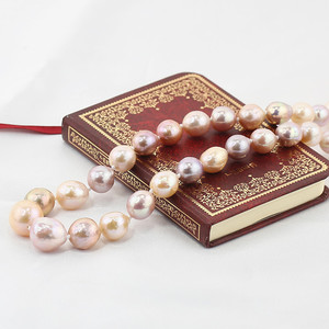 FEIRUN 11-12mm הבארוק AA + צבעוני מים מתוקים טבעי פנינים מתורבתות שרשרת פנינה אמיתית שרשרת מחיר - Product Image 5