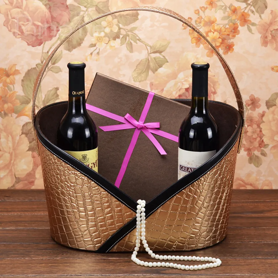 Kunden spezifische Kunden art Obst Wein Geschenk Aufbewahrung skorb, Geschenke Korb Aufbewahrung skorb