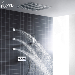500x500 มิลลิเมตร Led เหนือศีรษะสแตนเลส Rain Shower ชุด - Product Image 5