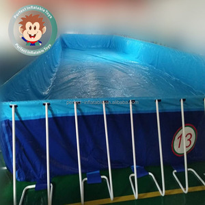 Bán Hot PVC <span class=keywords><strong>Inflatable</strong></span> Công Viên Nước Thiết Bị Trò Chơi Hình Chữ Nhật Khung Kim Loại Hồ Bơi Ngoài Trời - Product Image 5