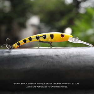 Appât dur flottant <span class=keywords><strong>Minnow</strong></span> pour la pêche à la traîne et au brochet, leurre pour attraper des poissons, matériel pour pêcher les truites, 8.5cm, 8.5g, noir - Product Image 6
