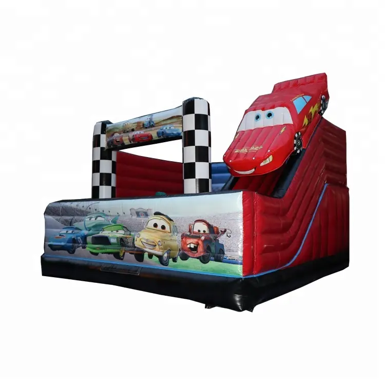 Red car theme 5 x 5 x 4m inflatable bouncer jumping bouncy house slide combo slide for amusement park