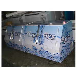 Hielo del congelador merchandiser bolsas de hielo congelador con inclinación puertas