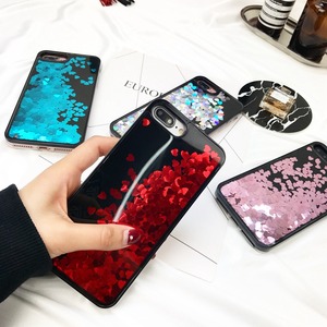 Venta caliente <span class=keywords><strong>en</strong></span> forma de corazón de lujo líquido acrílico duro caso del teléfono móvil para <span class=keywords><strong>el</strong></span> iPhone 6 S 7 8 más X - Product Image 3