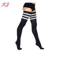 RJ-I-1020 Chaussettes cuissardes noires personnalisées