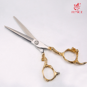 Barber Hair Cutting Shears Supplier Gold <strong>Engraved</strong> Dragon <strong>Handle</strong> Hairdresser's <strong>Scissors</strong> - Product Image 4