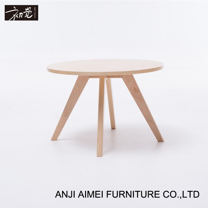 Top Vente Contreplaqué Ronde Côté En Bois Moderne Table D'appoint Table Basse