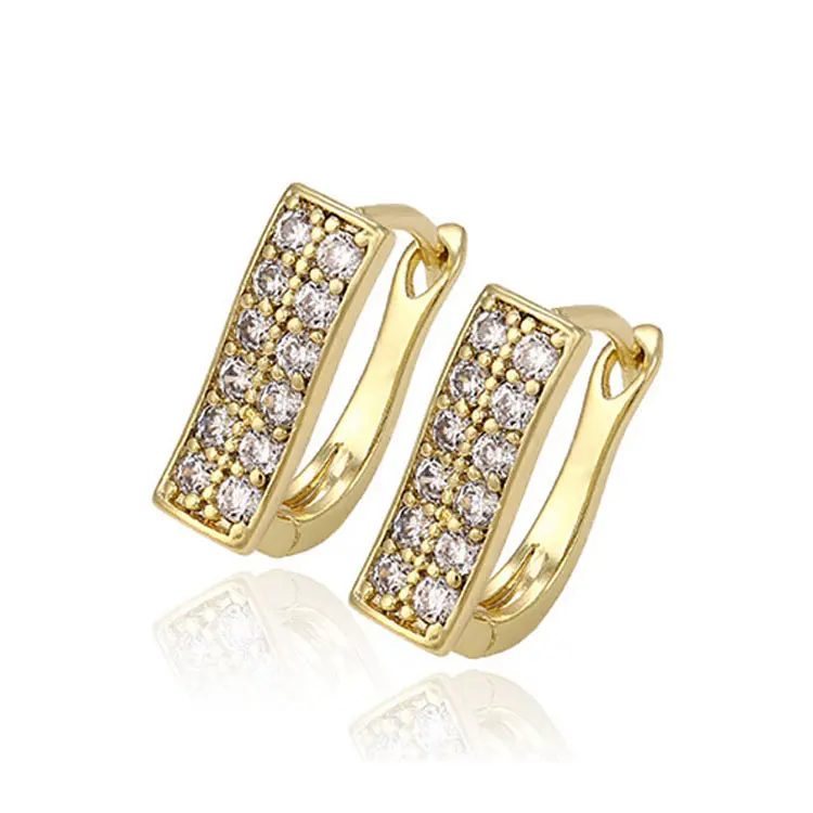 C207215--29634 Xuping Dubai, moda China, venta al por mayor, joyería chapada en oro de 14K, pendientes Huggie chapados en oro