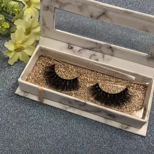 Wholesale private label mink lashes lovely eyelashes with rose gold marbling custom eyelash packaging