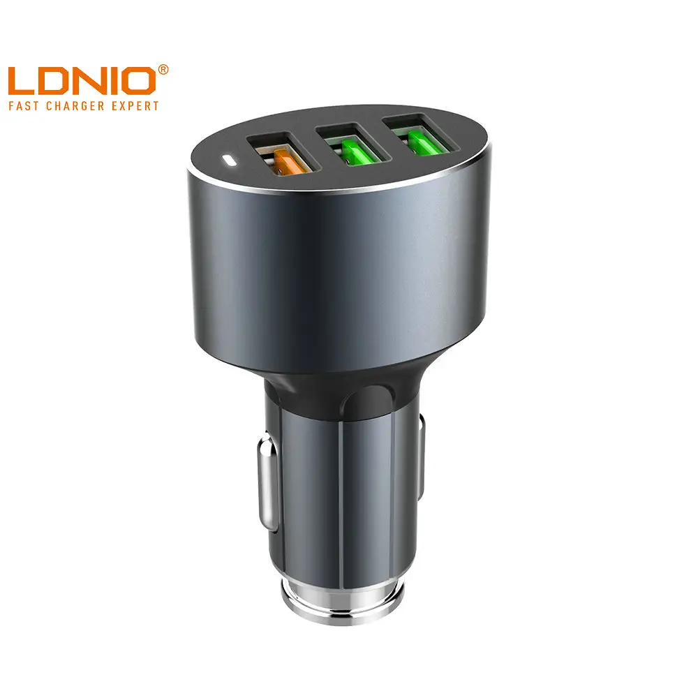 LDNIO C703Q 핫 세일 3.6A 세 USB 포트 지원 QC3.0 휴대 전화 자동차 충전기 12/화웨이/Xiaomi 핸드폰