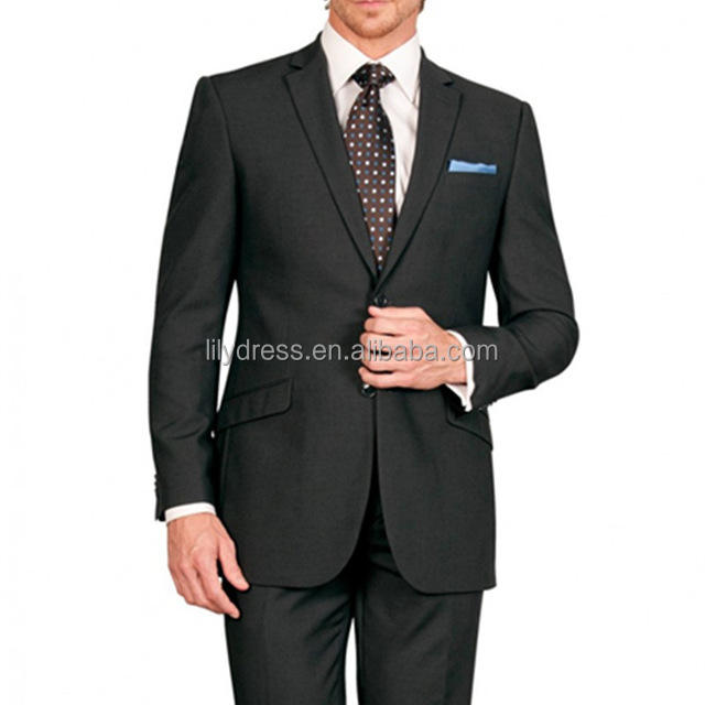 LL020 sólido negro Slim Fit hombre traje novio desgaste esmoquin chaqueta  hombres trajes para boda solapa con muescas traje Blazer Masculino