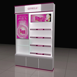 personalizada cosmético de cristal de la joyería soporte de exhibición con luz LED mesa de madera MDF muchos cajones kiosco - Product Image 2