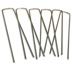 Estacas Metálicas Galvanizadas en Forma de <span class=keywords><strong>U</strong></span> con Parte Superior Cuadrada/Redonda, Clavos para Césped en Forma de <span class=keywords><strong>U</strong></span>, Pasadores para Césped - Product Image 1