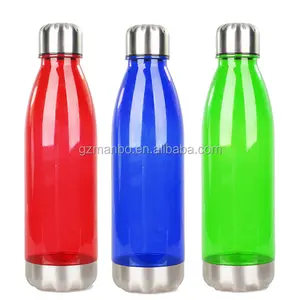 BPA ücretsiz Tritan kola şekilli plastik spor su şişesi yalıtımlı akrilik spor su şişesi