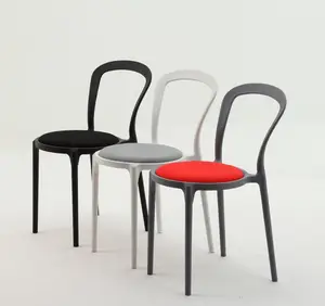 Cheap restaurant/dining plastic chair with cushion PP-134A