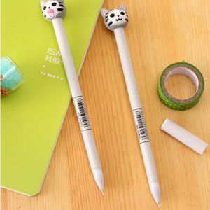 Nouveaux stylos gel mignons Kawaii en forme de <span class=keywords><strong>chat</strong></span> blanc, stylos gel en plastique <span class=keywords><strong>pour</strong></span> écrire, fournitures de bureau et scolaires, papeterie coréenne - Product Image 3