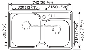 Campione gratuito commerical utilizzato dimensione esterna in acciaio inox 304/201 fibra kitchen sink - Product Image 2