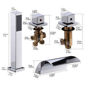 In Ottone massiccio Vasca da <span class=keywords><strong>bagno</strong></span> <span class=keywords><strong>Rubinetto</strong></span> <span class=keywords><strong>con</strong></span> Pull Out Doccia A Mano Testa Diffuso Cascata <span class=keywords><strong>Lavandino</strong></span> Del <span class=keywords><strong>Bagno</strong></span> Rubinetti vasca da <span class=keywords><strong>bagno</strong></span> <span class=keywords><strong>rubinetto</strong></span> - Product Image 6