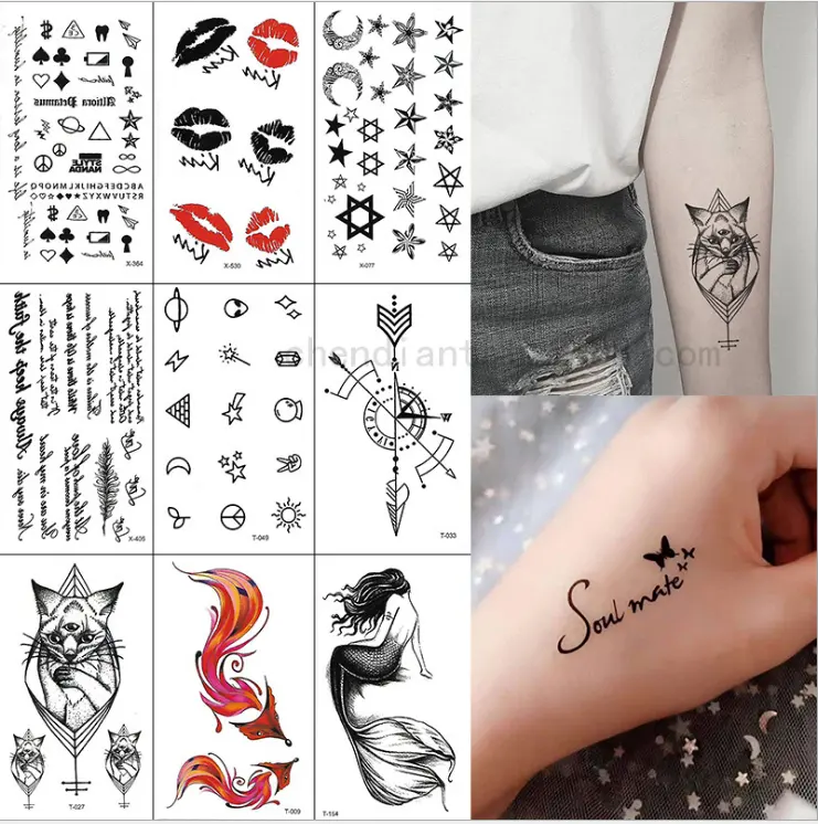 1 Blatt 48 oder 12 Karten Henna Tattoo Vorlagen Temporäre Glitter Airbrush Henna Tattoo Aufkleber