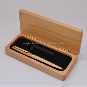 Kotak hadiah pulpen kayu maple elegan kualitas terbaik