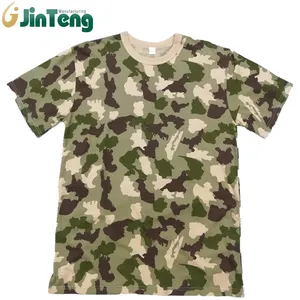 Camiseta de combate táctico de camuflaje de desierto, 100% algodón, nigeriano
