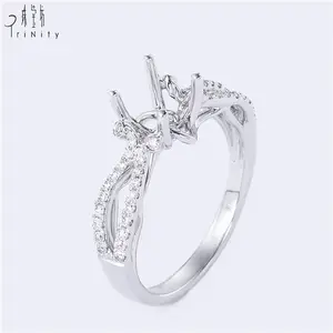 Anillo de Compromiso de Diseño Clásico Personalizado, Joyería Fina de Oro Blanco de 18K, Semi-Montura con Diamante Natural para Mujer, Anillo de Bodas para Fiesta - Product Image 1