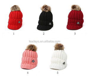 triángulo cuero knit BRIM mujer de lana sombrero de fieltro - Product Image 3