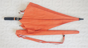 Haute qualité couleur orange 210 t pongé <span class=keywords><strong>avec</strong></span> revêtement argenté <span class=keywords><strong>parapluie</strong></span> de golf <span class=keywords><strong>avec</strong></span> sangles - Product Image 4