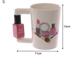 Mug en céramique créatif pour femme, motif outils de beauté <span class=keywords><strong>et</strong></span> manche vernis <span class=keywords><strong>à</strong></span> ongles, idéal pour thé <span class=keywords><strong>et</strong></span> <span class=keywords><strong>café</strong></span>, cadeau spécial - Product Image 2