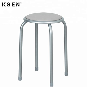 Muebles para el Hogar Baratos, Taburete Apilable Redondo con Asiento Acolchado y Patas de Metal 7271 - Product Image 1