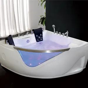 新的现代豪华性感漩涡水疗浴缸与玻璃和led