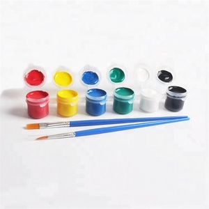 <span class=keywords><strong>Vendita</strong></span> Calda: Set di 6 Colori di Pittura Acrilica da 3ml per Bambini con 2 Pennelli - Product Image 1