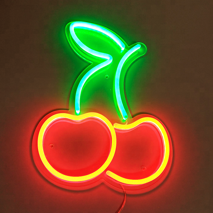 Matt Dropshipping Customize Fruit Cherry neon sign for Fruit shop or store