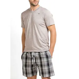 Bequemer Baumwoll-Shorty-Pyjama für Herren mit Homewear