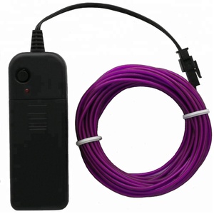 Venta al por mayor luz intermitente 2,3 MM 3m EL cable con paquete de batería (10 colores para seleccionar) - Product Image 6