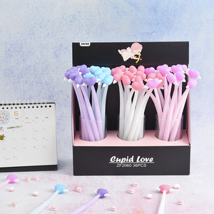 Penne Gel Kawaii a Forma di Cuore in Silicone per Studentesse Coreane, Inchiostro Nero e Blu da 0,5mm, Cancelleria in <span class=keywords><strong>4</strong></span> <span class=keywords><strong>Colori</strong></span> - Product Image 1