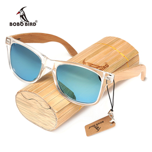 BOBO BIRD CG008แว่นตากันแดดแฟชั่นแบบ Unisex,กรอบพลาสติกและไม้ไผ่แบบใสเลนส์โพลาไรซ์หลากสี - Product Image 3