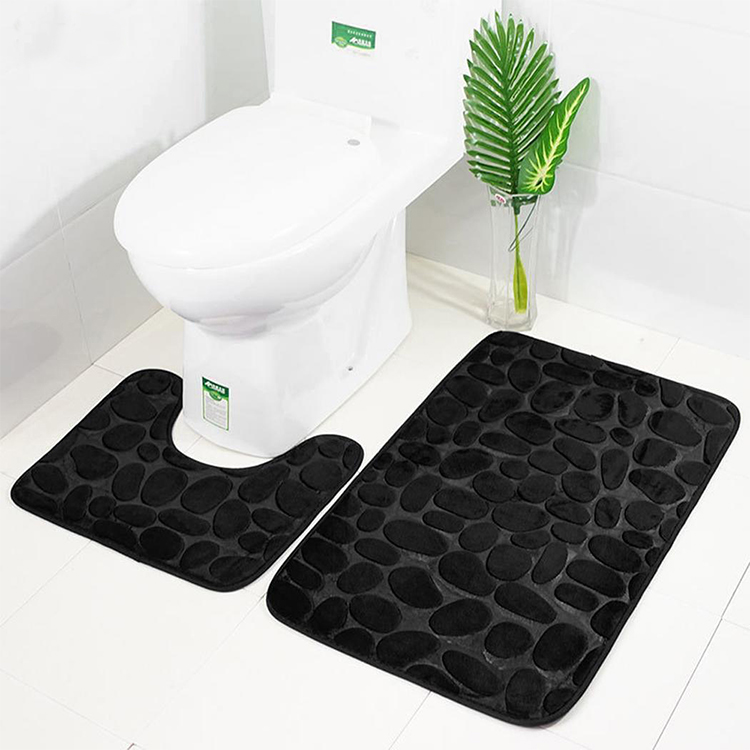 Memory Foam Coral Fleece Non Slip Bathroom Mat Super Soft Microfiber Bath Mat Set  Bath Rugs Set Super Absorbent Thick