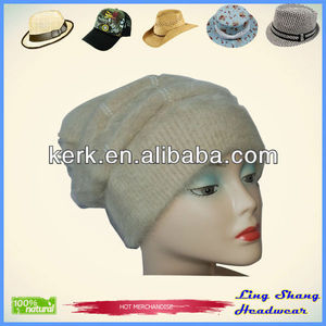 2014new moda de invierno angora gorro sombrero con perla decoracion - Product Image 2