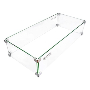 DIY Custom Rectangular <strong>Fire</strong> Pit Glass Wind <strong>Guard</strong> for Outdoor Furniture - Product Image 1