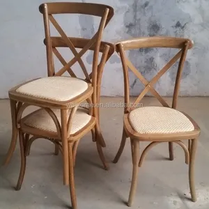 リーズナブルな価格木製クロスバック椅子籐シート、Xバック椅子