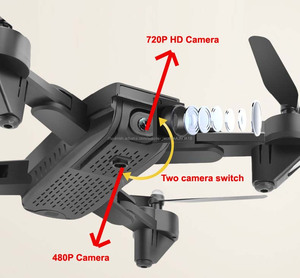 Toyky S169 RC plegable abejón <span class=keywords><strong>con</strong></span> Wifi FPV <span class=keywords><strong>cámara</strong></span> 720P flujo óptico Selfie <span class=keywords><strong>Drone</strong></span> reconocimiento de cara - Product Image 5