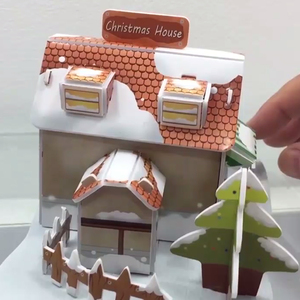Albero di natale modello di treno 3D Puzzle fai da te Kit di carta per attività familiare casa <span class=keywords><strong>delle</strong></span> bambole in miniatura a mano educativo per i bambini - Product Image 3